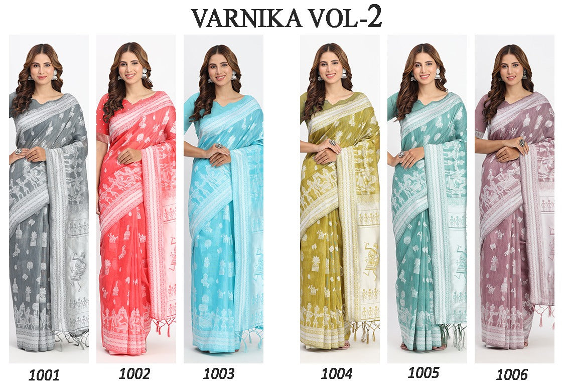 Astita Linen Cotton Sarees Blend The Natural Breathability Cotton With vibrant Color And Texture