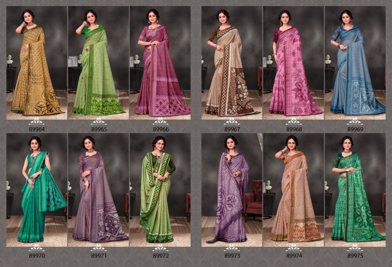 Vipul Cotton Sarees With Breathable Cotton Fabric And Mulitple Vibrant Color