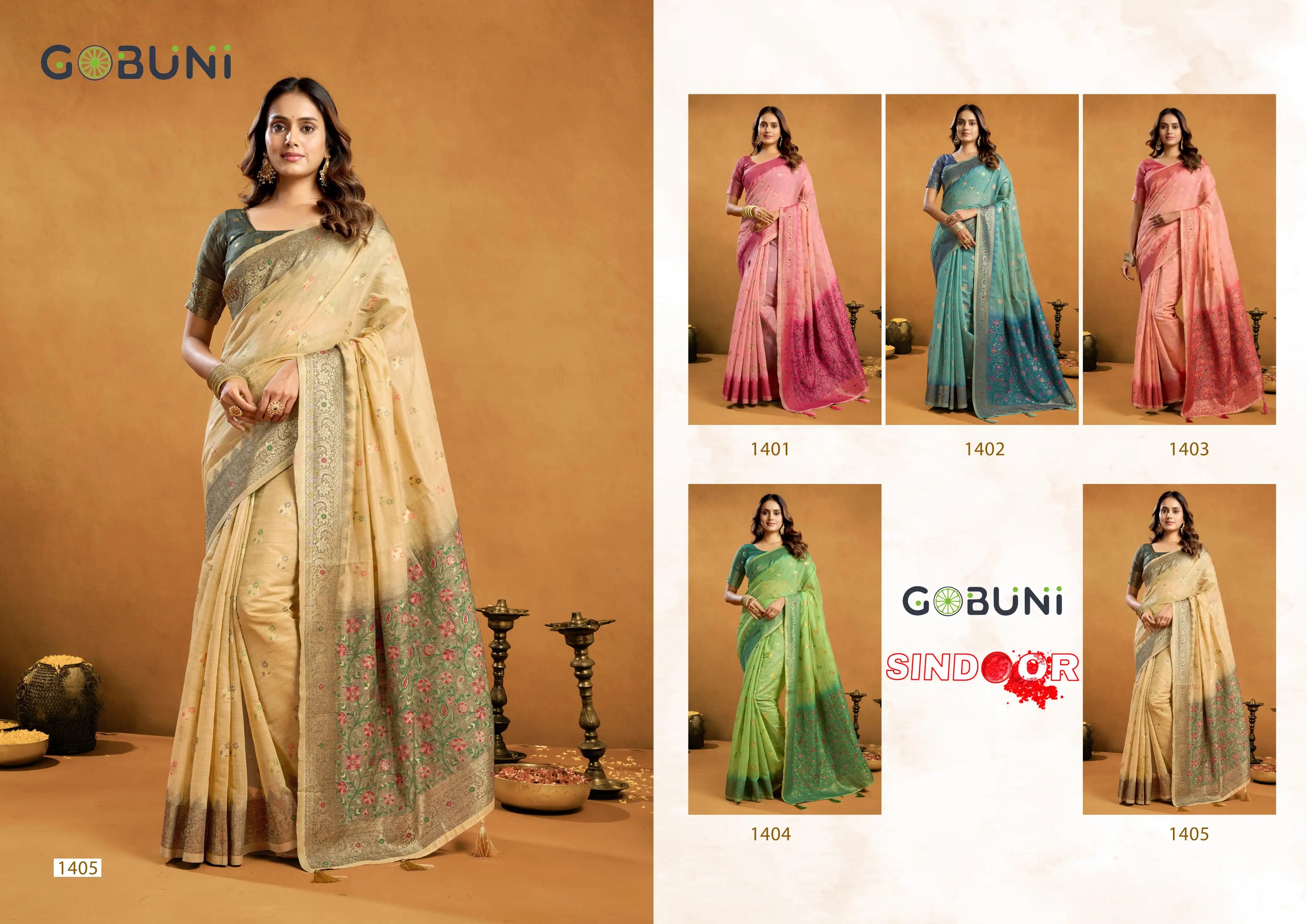 GOBUNI Sarees Are Crafted From Premium Spun Cotton Offering A Soft And Breathable Fabric