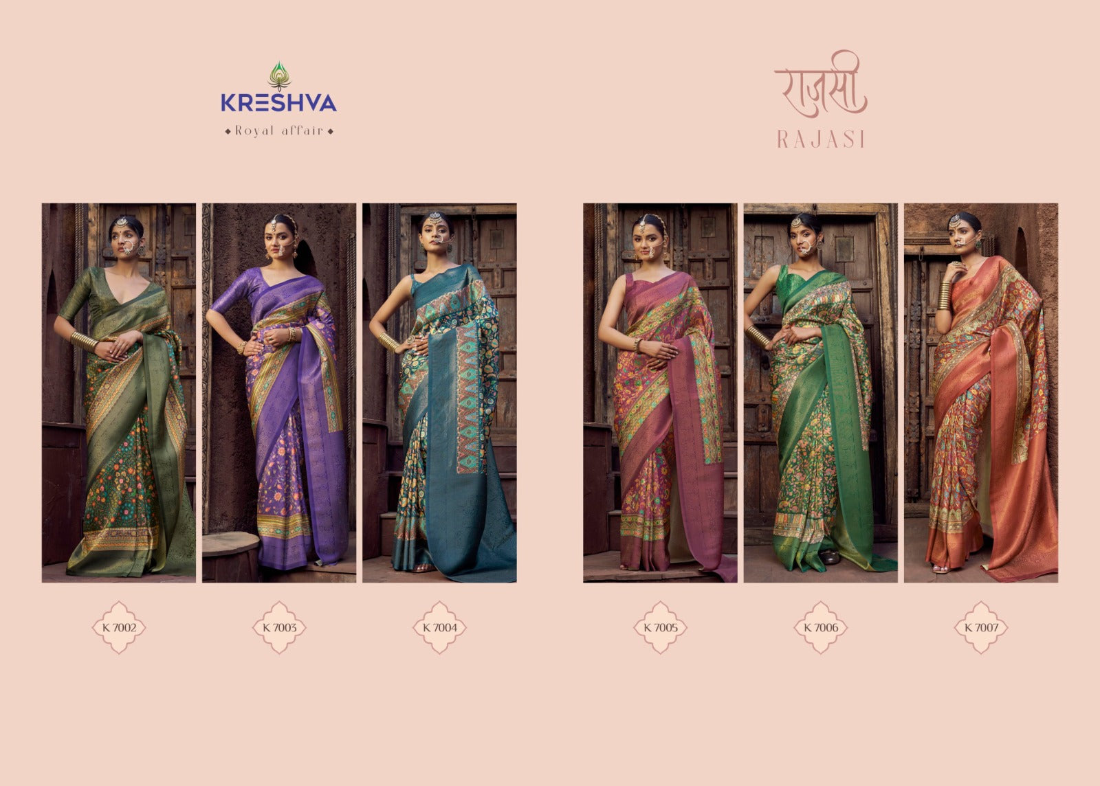 Kreshva Jacquard Silk Sarees With Zari work