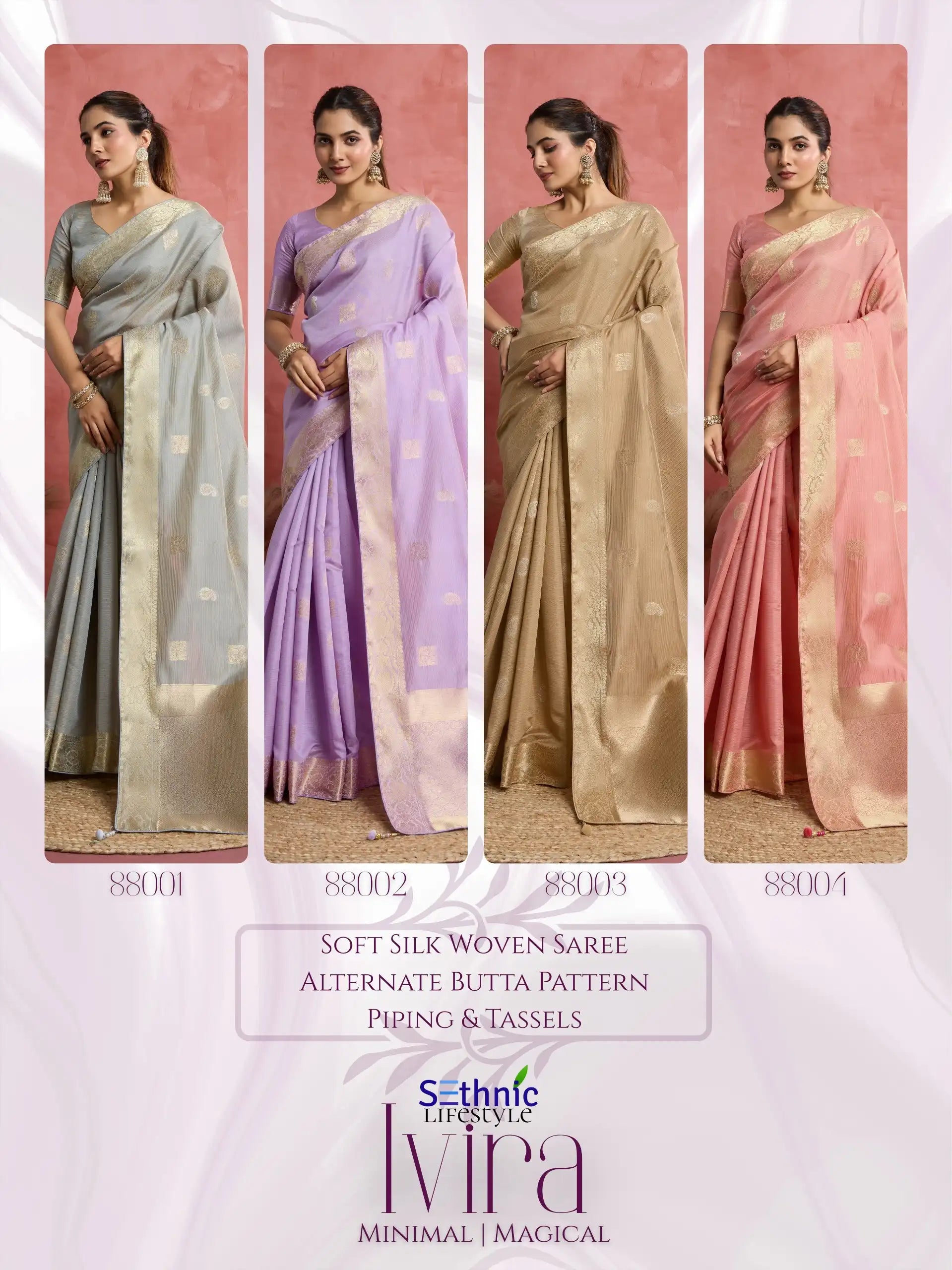 Sethnic Lifestyle Sarees Combine The Softness Of Self-Patterned Silk With The Sophistication Of An Elegant Woven Patta