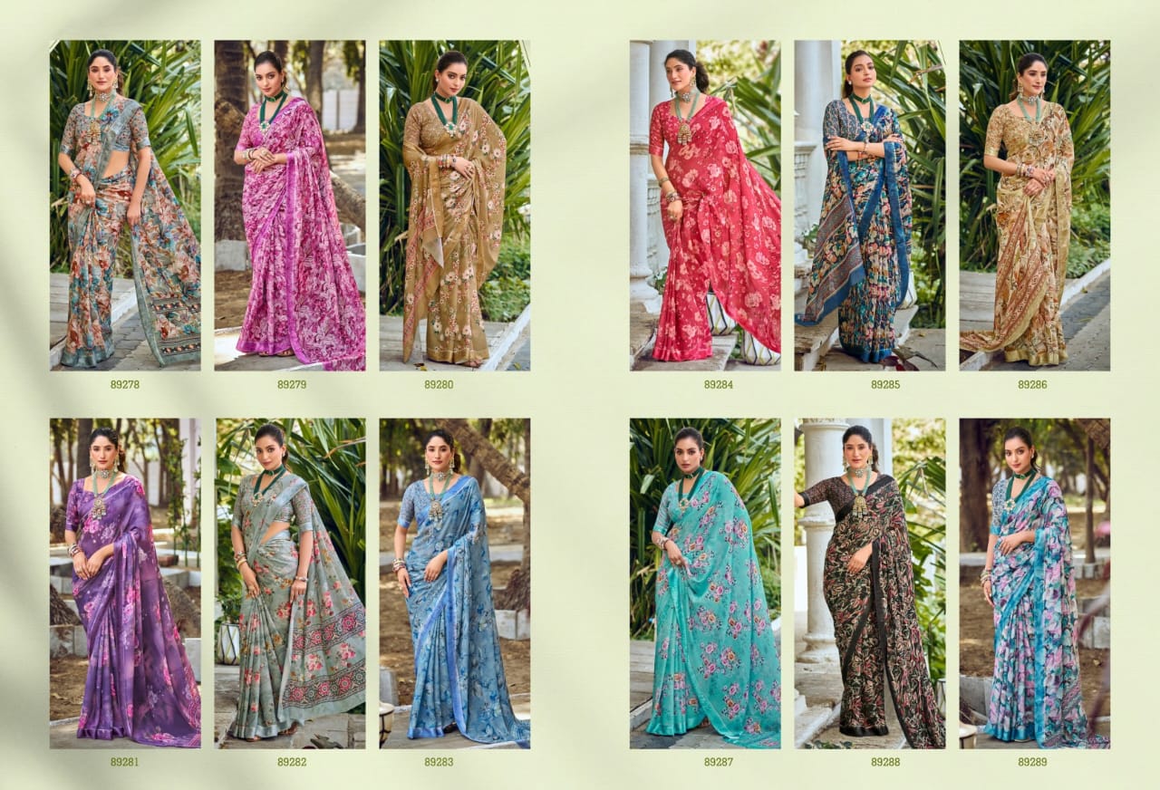 Vipul Dal Mos Crafted Sarees With Vibrant Color Of Sarees