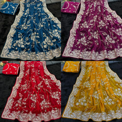 Jr Soft Heavy Blooming Zari Design Sarees