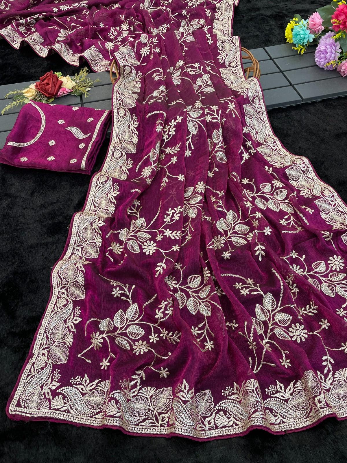 Jr Soft Heavy Blooming Zari Design Sarees