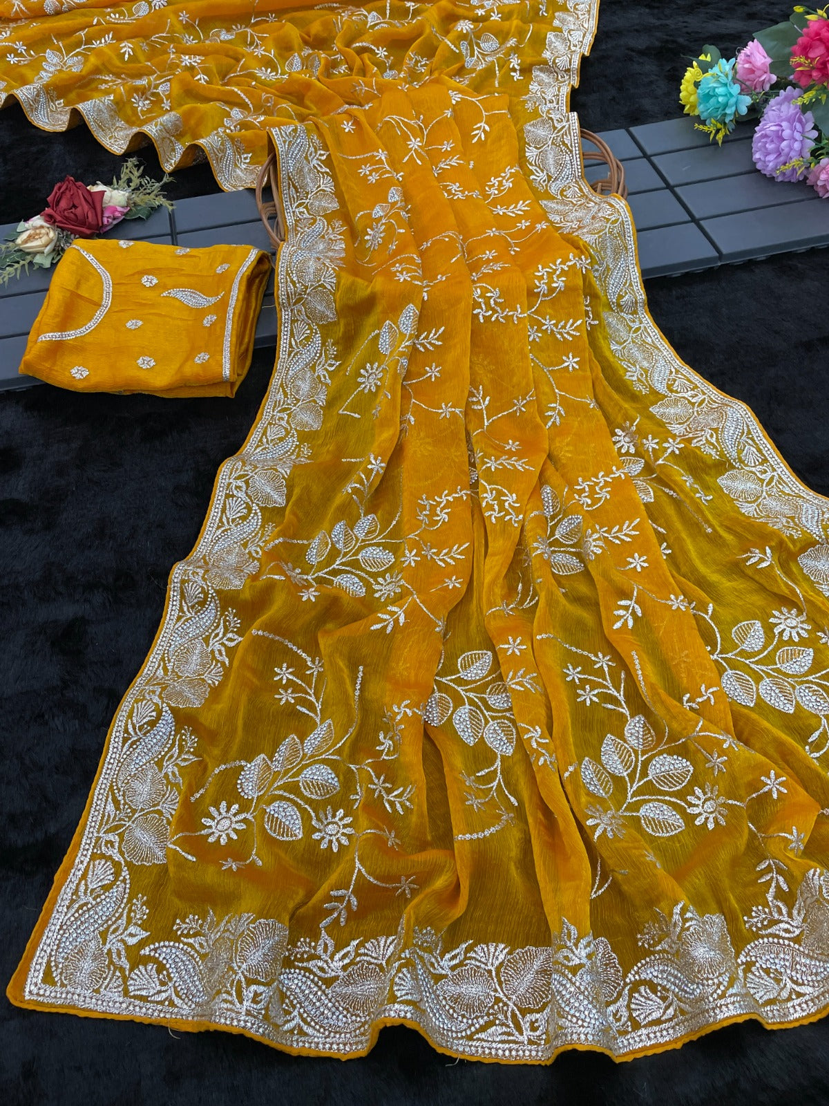 Jr Soft Heavy Blooming Zari Design Sarees