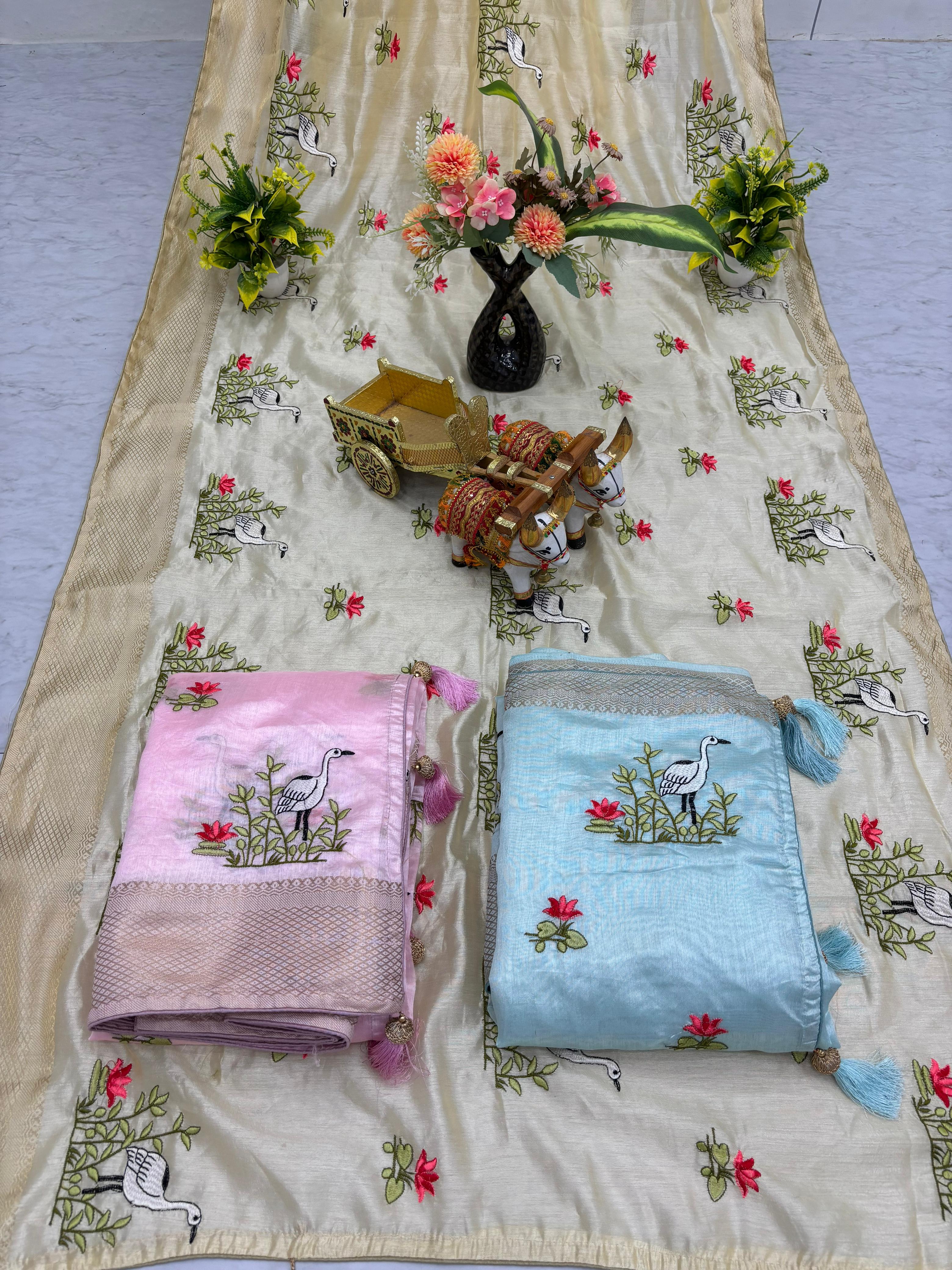 Siya Creation Saree Are Crafted With High Quality Of Kota Crystal And Thread Work
