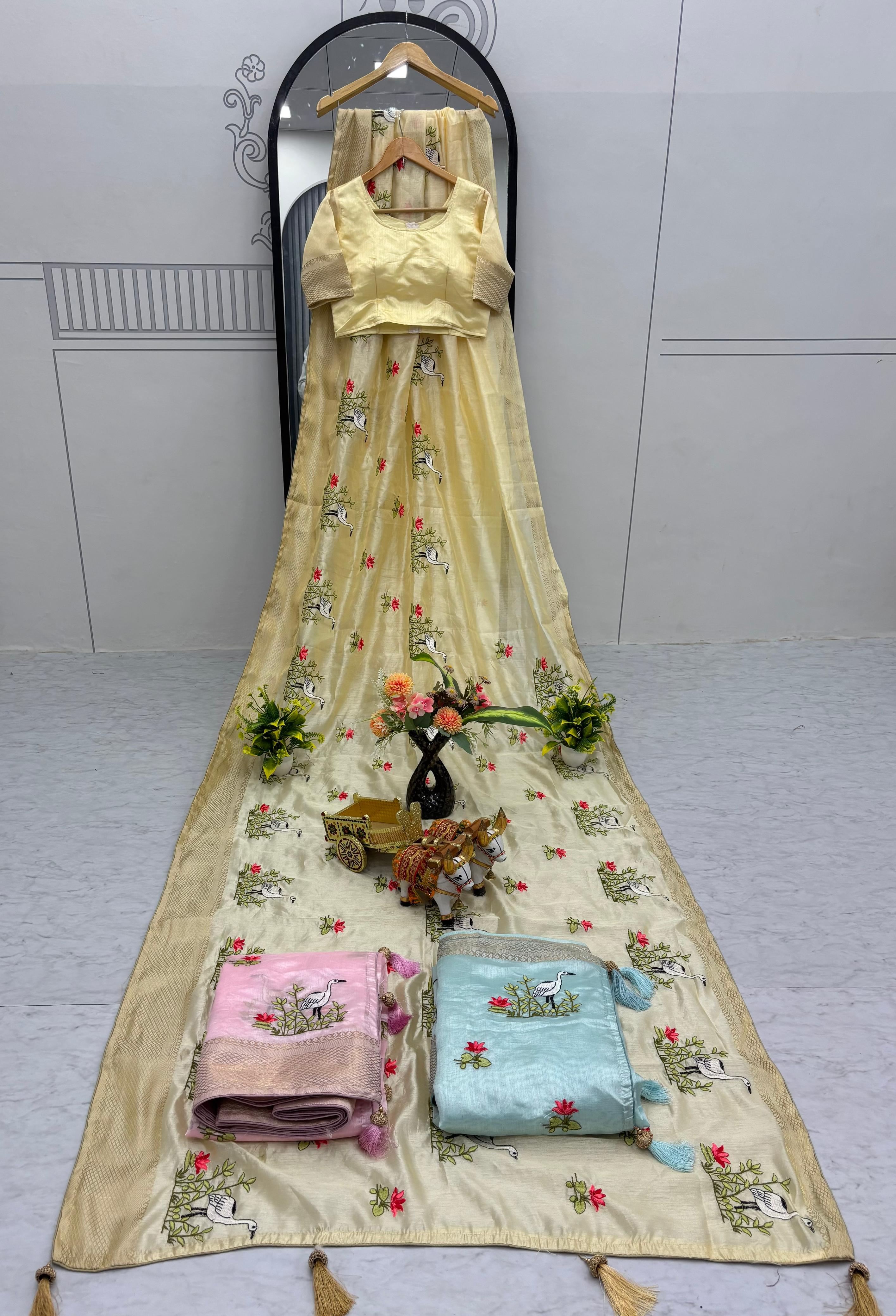 Siya Creation Saree Are Crafted With High Quality Of Kota Crystal And Thread Work