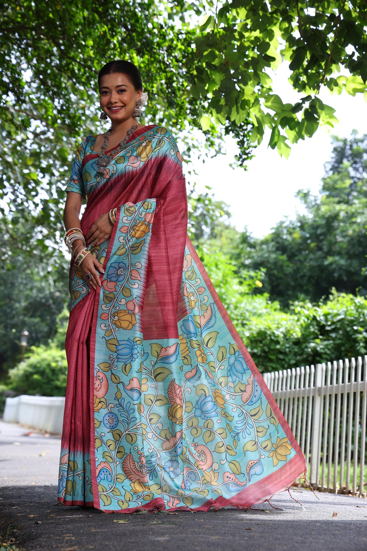 Beautifule Maroon Colour Soft Tussar Silk Saree - sareeswholesalers