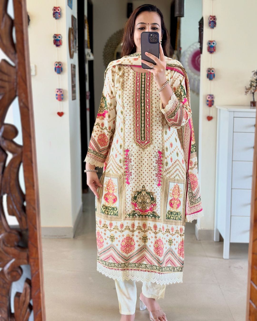 Beautiful Muslin Silk With Siquvance Digital Printed Pakistani Suit - sareeswholesalers