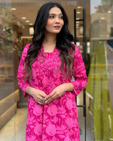 Pink Cotton Aliya Style dress