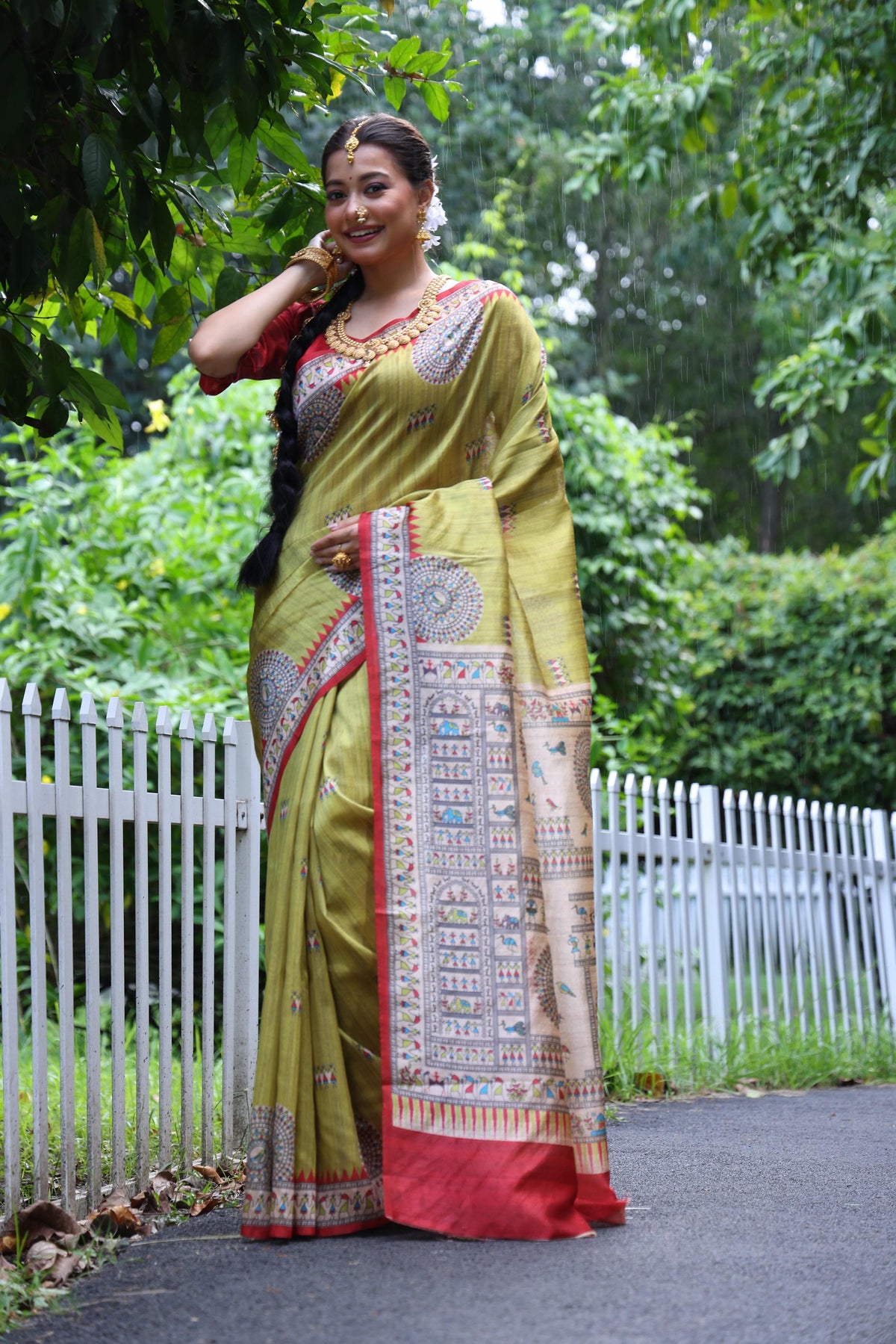 Beautifill Green Colour Soft Tussar Silk Saree