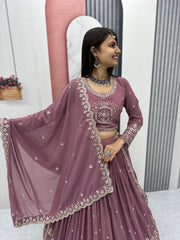 Beautifull  Georgette Festive Wear Sequence Work Lehenga Choli