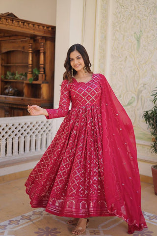 Women's Party wear Farewell Gown with Dupatta Suit