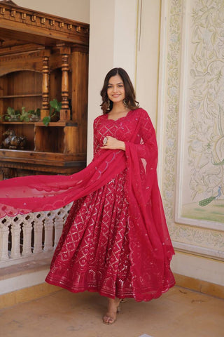 Women's Party wear Farewell Gown with Dupatta Suit