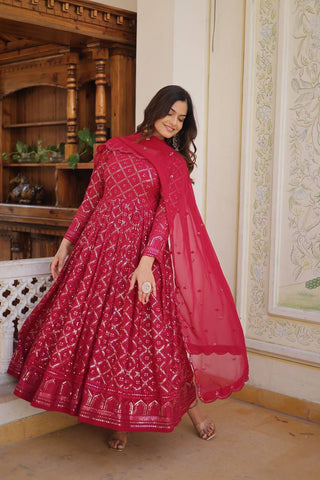 Women's Party wear Farewell Gown with Dupatta Suit