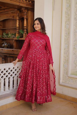 Women's Party wear Farewell Gown with Dupatta Suit