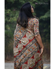 Soft Chanderi Cotton With Digital Print Work  Kalamkari Saree