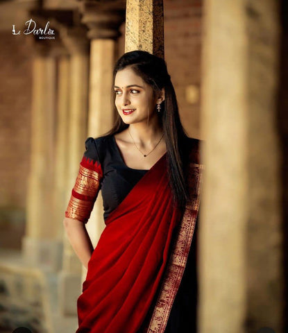 Beautiful Festive Wear Kanjivaram Silk Hafe Saree