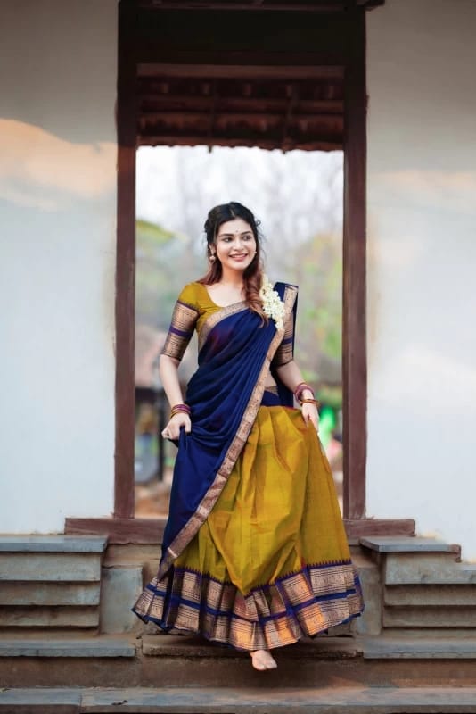 Beautiful Festive Wear Kanjivaram Silk Hafe Saree