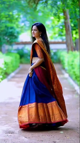 Beautiful Festive Wear Kanjivaram Silk Hafe Saree