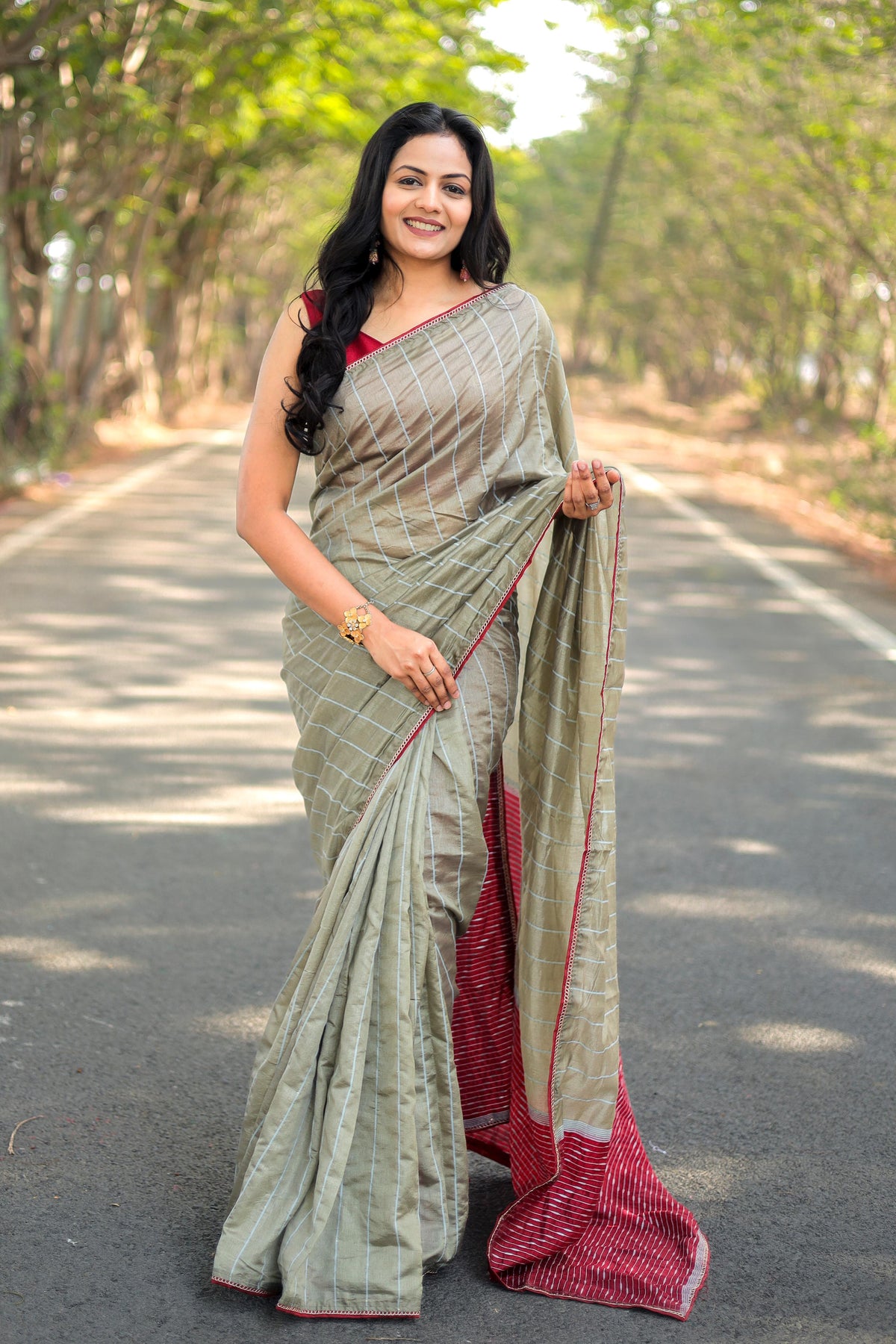 Classic Grey Color Viscos cotton Beautiful Pallu All Over Saree