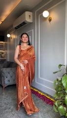 Beautiful Designer Saree On Chimar Tissue Silk Febric With Mukesh Work & Havy Fancy Lace