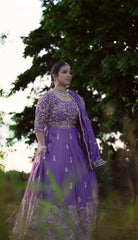 Designer Bollywood Chinon Silk Heavy Embroidery Work Lehenga