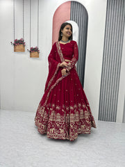 Exclusive Blue Color Heavy Faux Georgette Heavy Embroidery 7 mm Sequence Work Designer Lehenga Choli