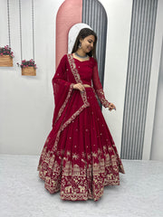 Exclusive Blue Color Heavy Faux Georgette Heavy Embroidery 7 mm Sequence Work Designer Lehenga Choli