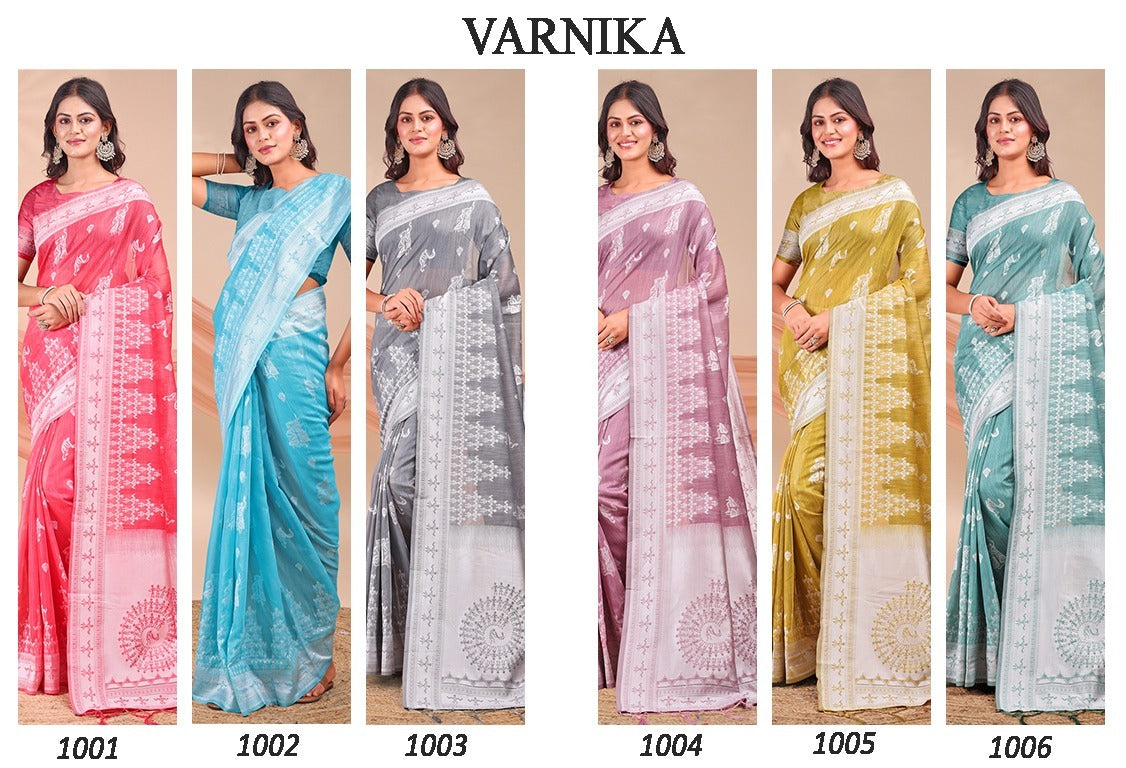 Astita Sarees Are Crafted With Premium Lien Cotton Sarees With vibrant Color