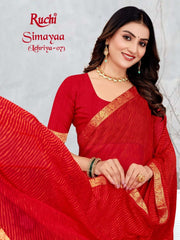 Ruchi Sarees Are Crafted With Chiffon Fabric With Vibrant Color