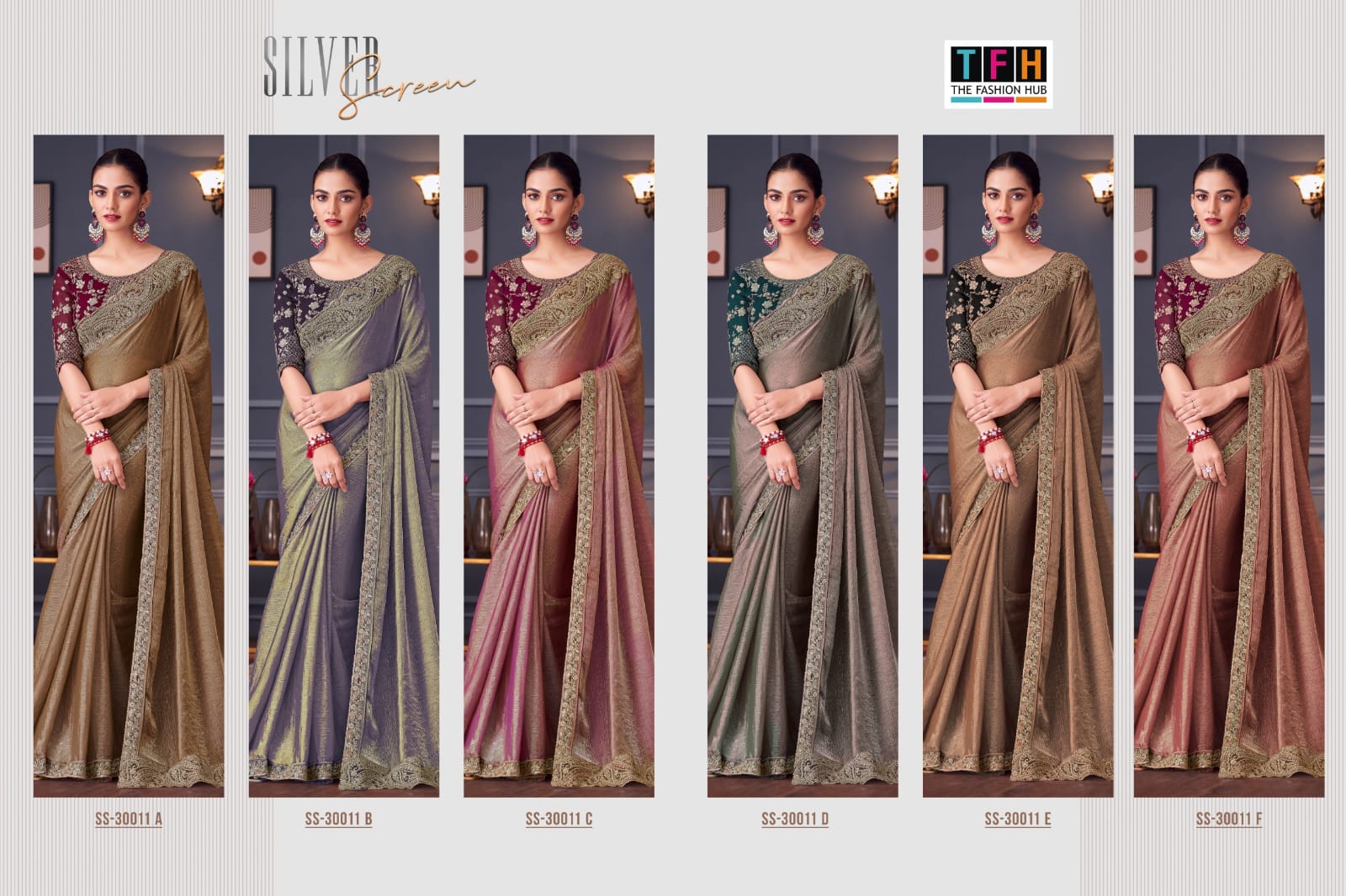 The Fashion Hub Presents Glass Feel Double Tone Silk Sarees