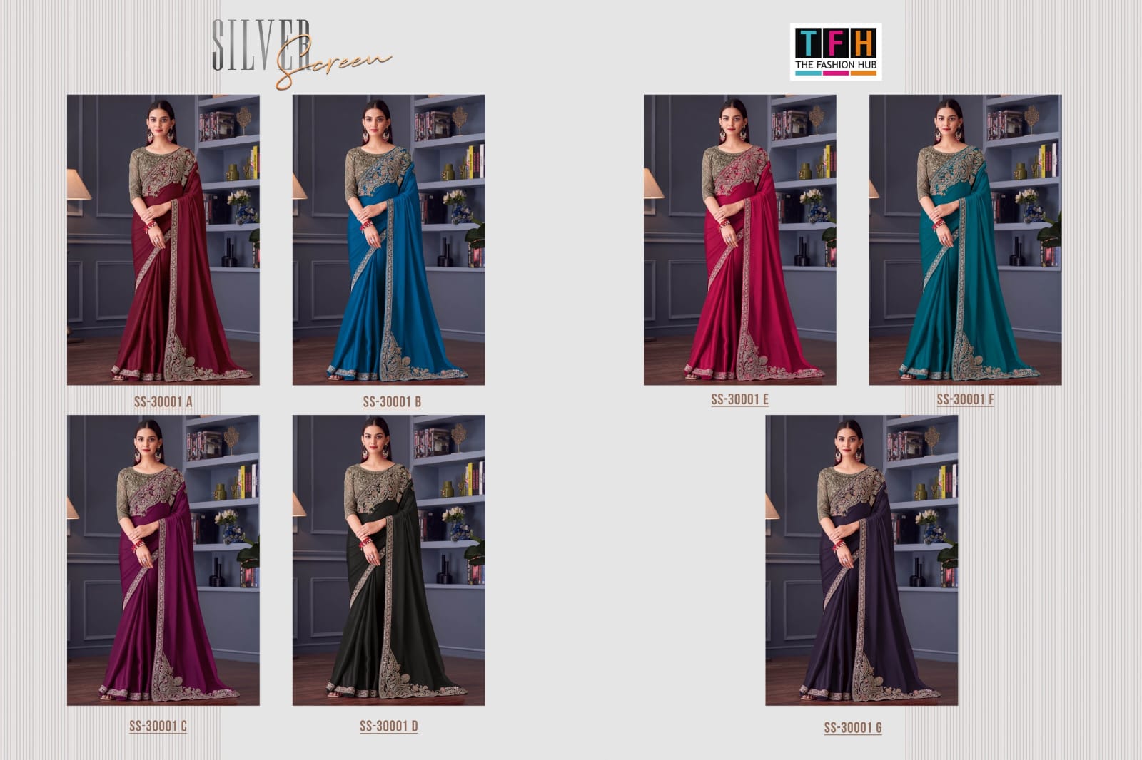 The Fashion Hub presents exquisite sarees made from Florence Satin Silk With Banglori Silk Blouse