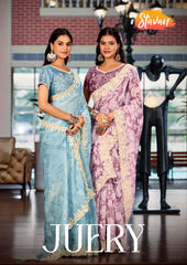 Stavan Sarees Showcase The Richness Of Heavy Burberry Fabric Enhanced By An Intricate Embroidered Cutwork