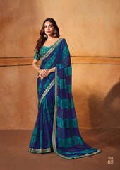 Stavan Sarees Showcase The Elegance Of Pure Chiffon Fabric Enhanced By A Meticulously