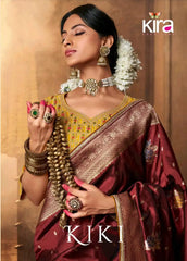 Kira Sarees Showcase Exquisite Pure Silk Weaving Combined With A Fancy Fabric That Features